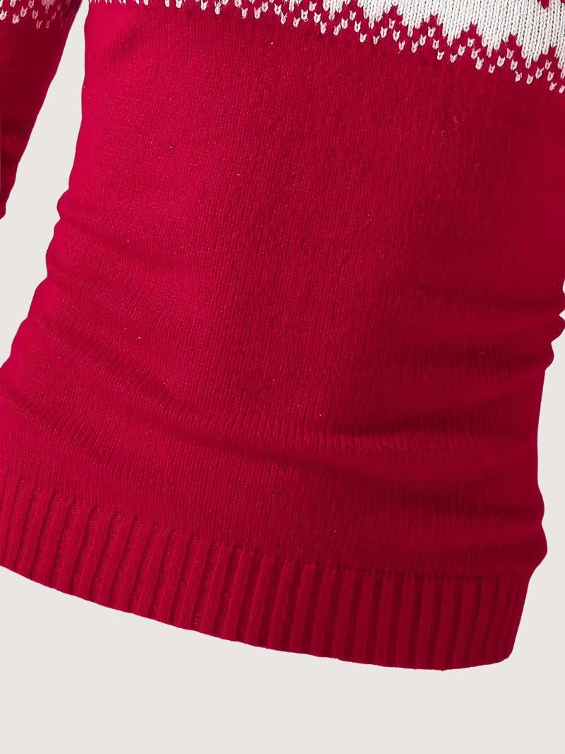 VogeLuxe | Men’s Shawl Collar Fair Isle Knit Sweater