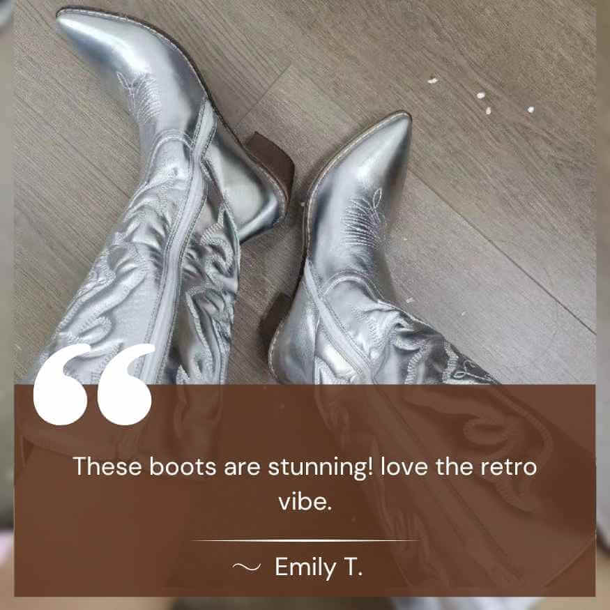VogeLuxe | Women’s Embroidered Mid Calf Western Cowboy Boots