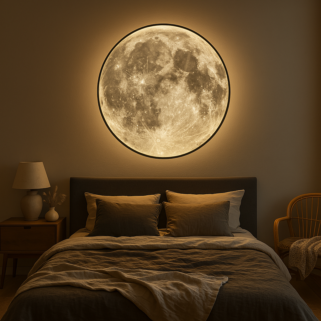 Moon Glow LED Wall Lamp with Textured Surface