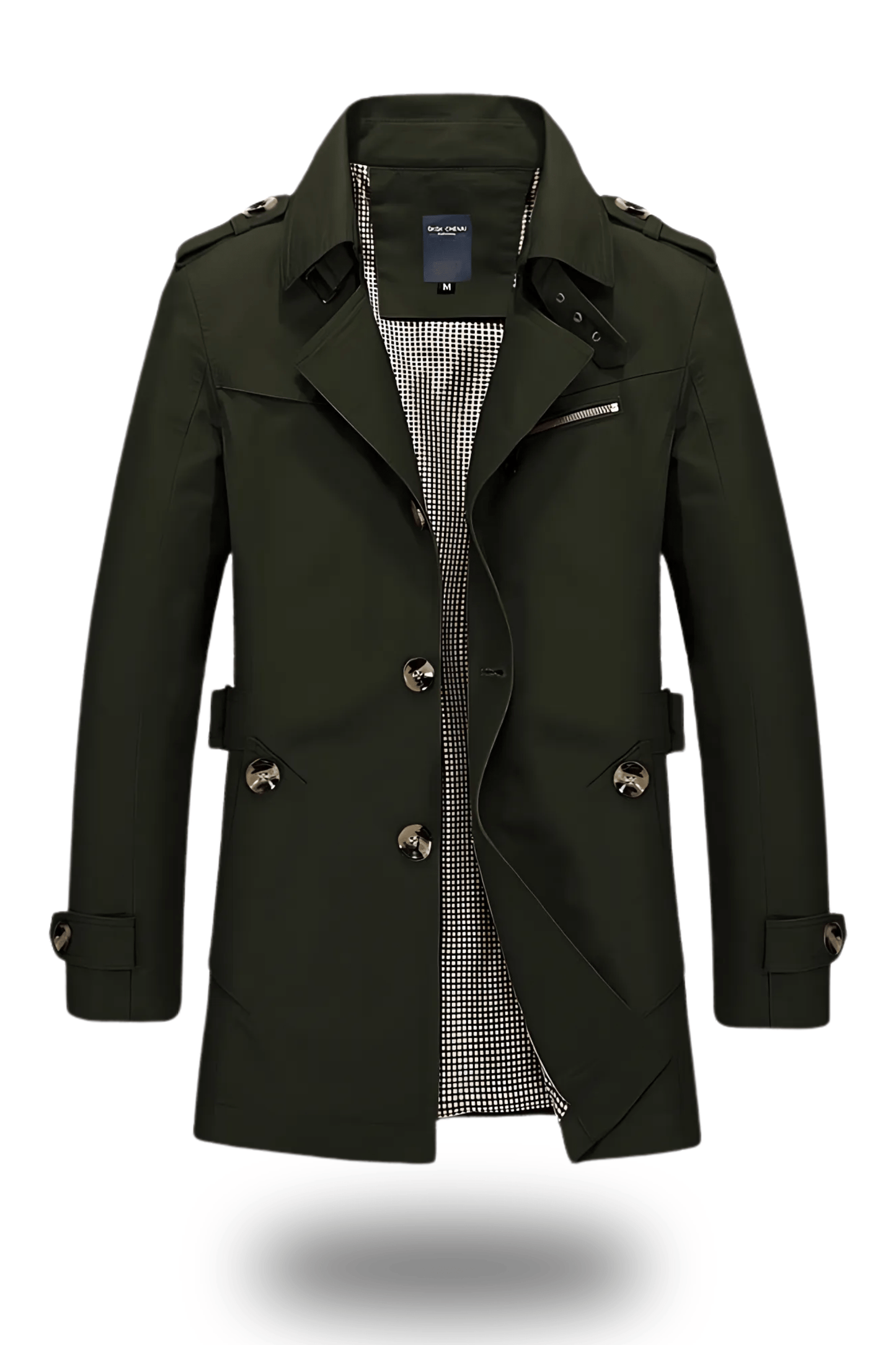Uomo Trench Coat Lungo Slim Fit Caldo Invernale Classico