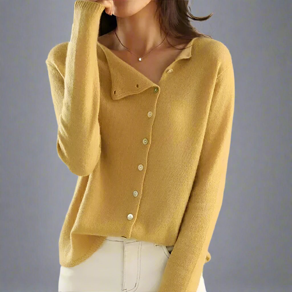 Women's Cozy Knit Off-Center Cardigan Sweater