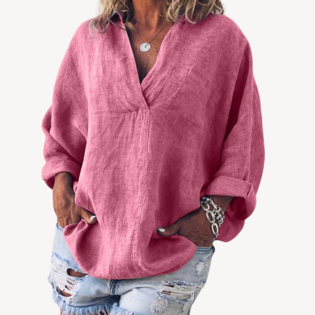 Relaxed Fit Cotton Women's Blouse