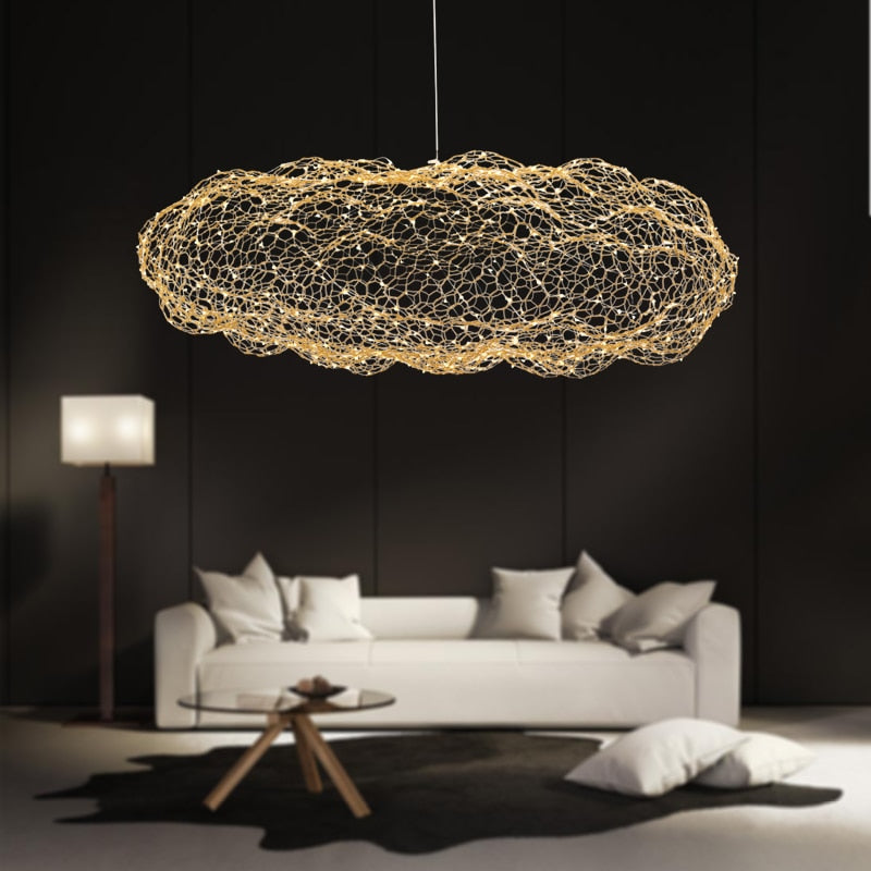 Unique Metal Cloud Light With Twinkling LED Spots - VogeLuxe