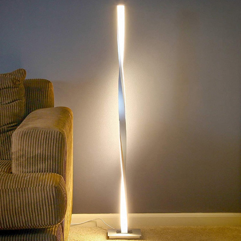 Stylish LED Spiral Floor Lamp - VogeLuxe