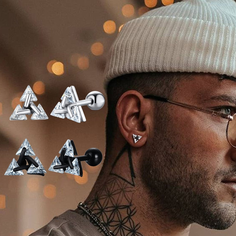 Simple Geometric Triangle Drop Earrings - BritishElegance