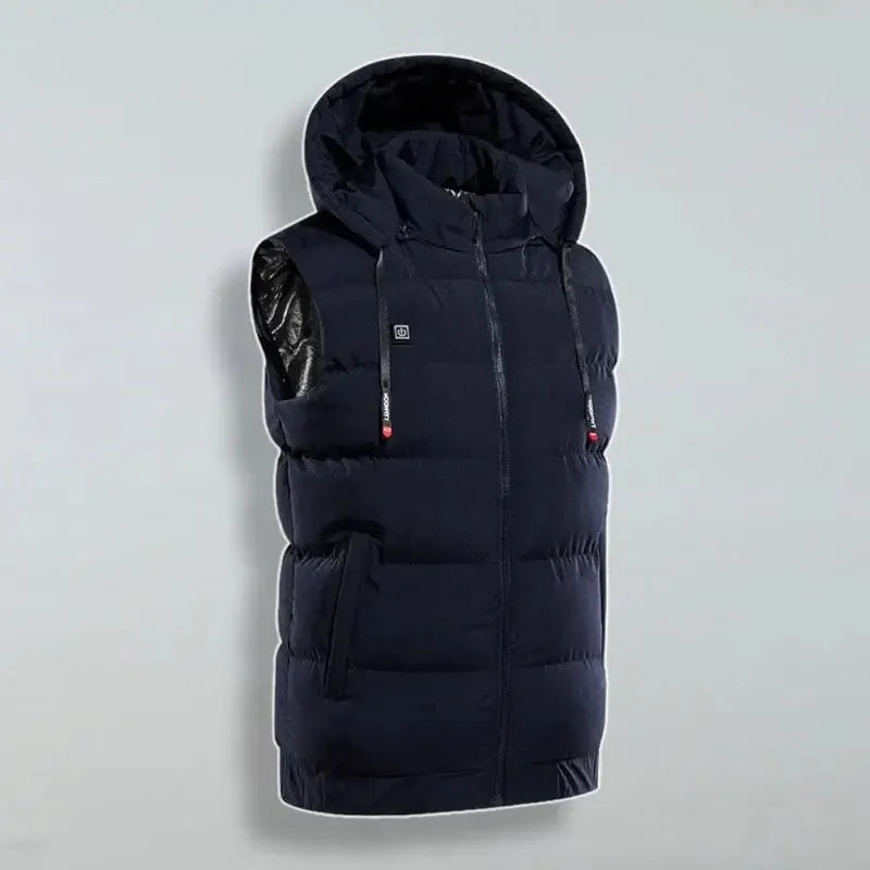 VogeLuxe | Men’s Heated Quilted Hooded Puffer Vest