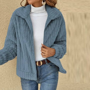 Warm Ribbed Winter Jacket for Women