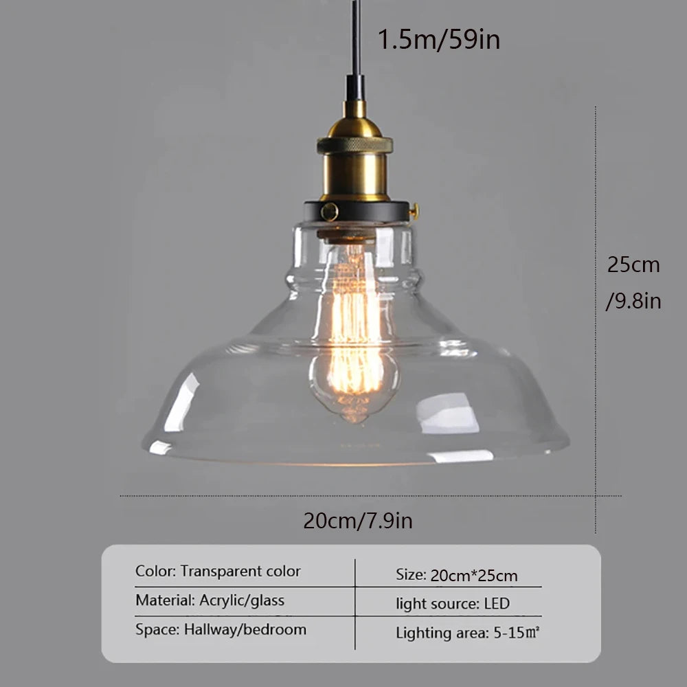 Vintage Glass Drop Light Fixture for Homes