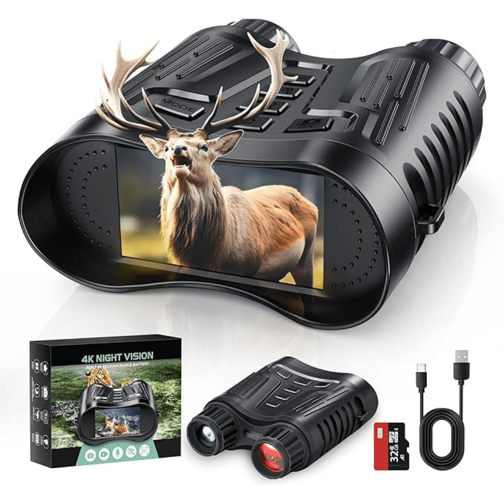 Night Vision Binoculars 8x Zoom 4K Video 3.2 Inch Screen - VogeLuxe