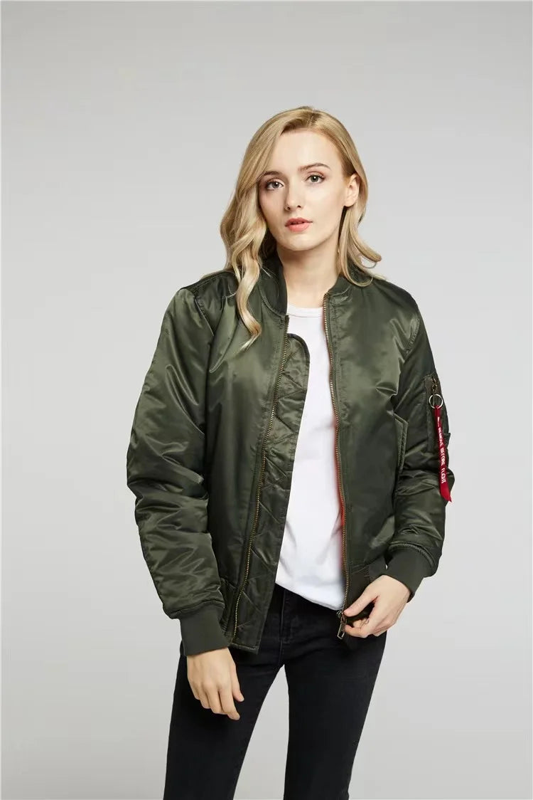 VogeLuxe | Unisex Classic Full Zip Bomber Jacket with Sleeve Utility Pocket