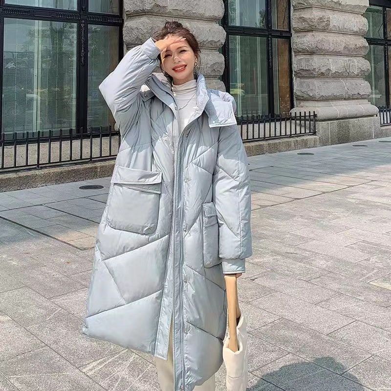 Comfortable Warm Womens Down Parka Coat with Large Pockets