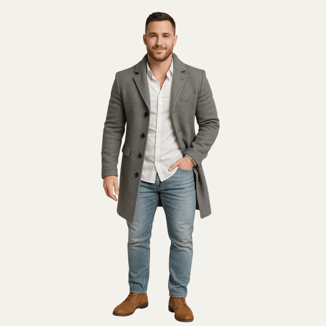 VogeLuxe | Men’s Tailored Plaid Topcoat