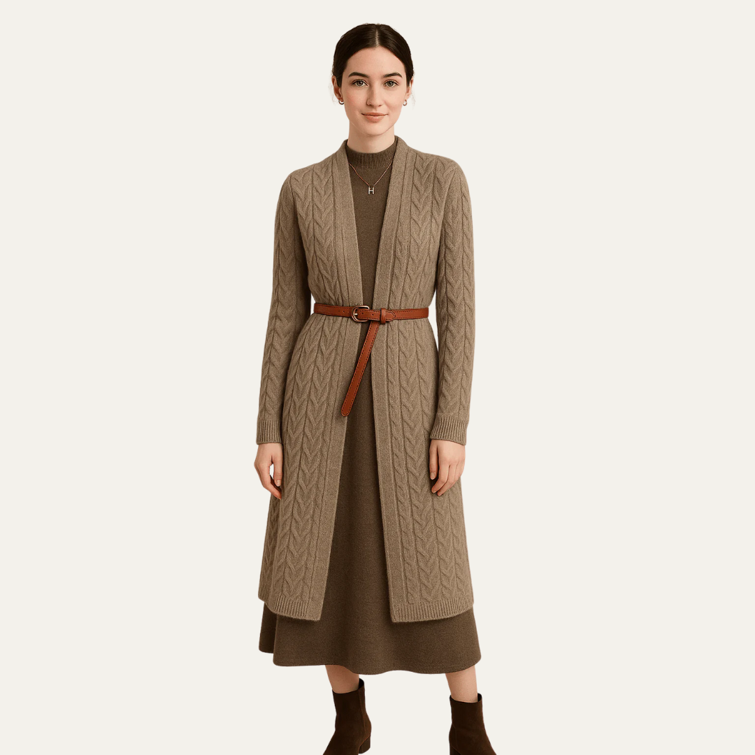 VogeLuxe | Women’s Maxi Cable Knit Cardigan