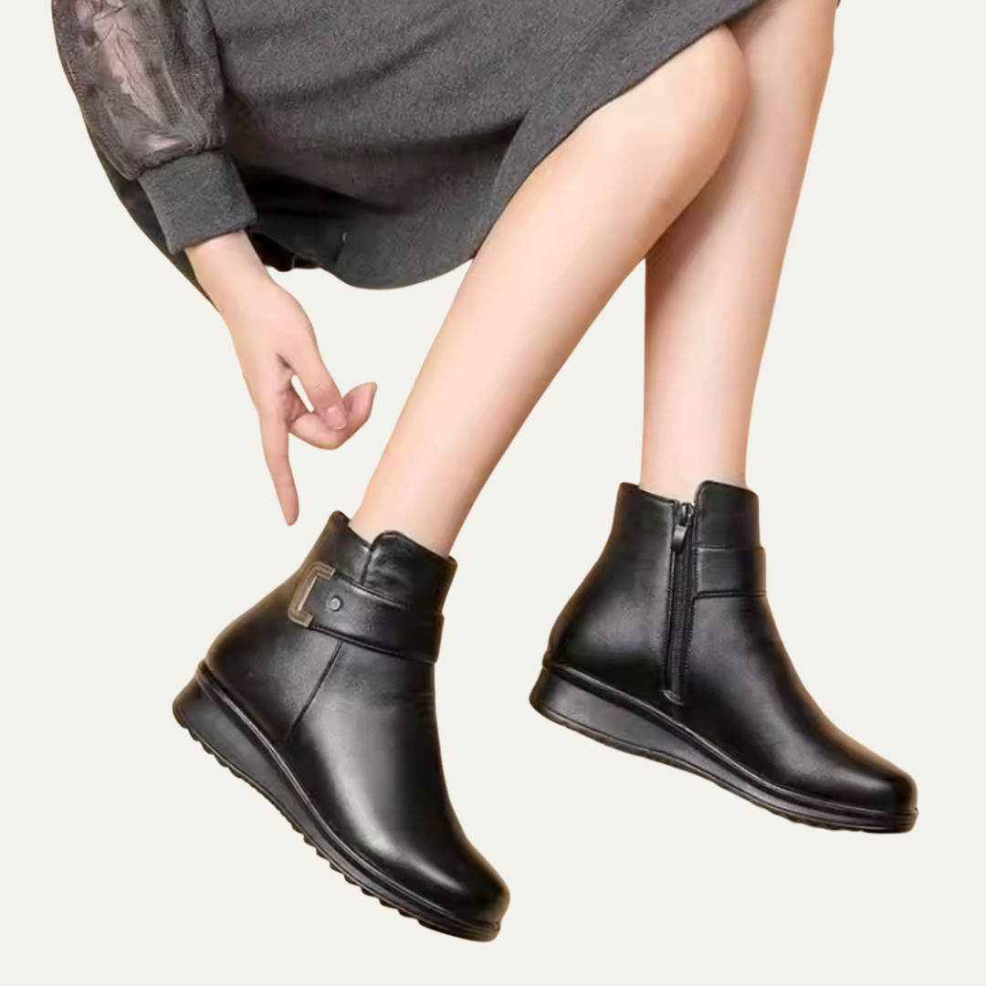 VogeLuxe | Women’s Ankle Length Boots with Buckled Strap
