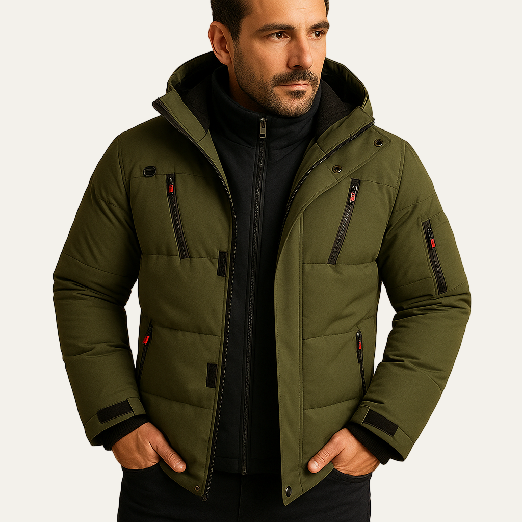 VogeLuxe | Men’s Wool Car Coat with Quilted Inner Vest