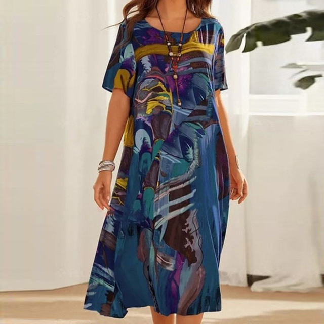 Vibrant Floral Midi Dress - VogeLuxe