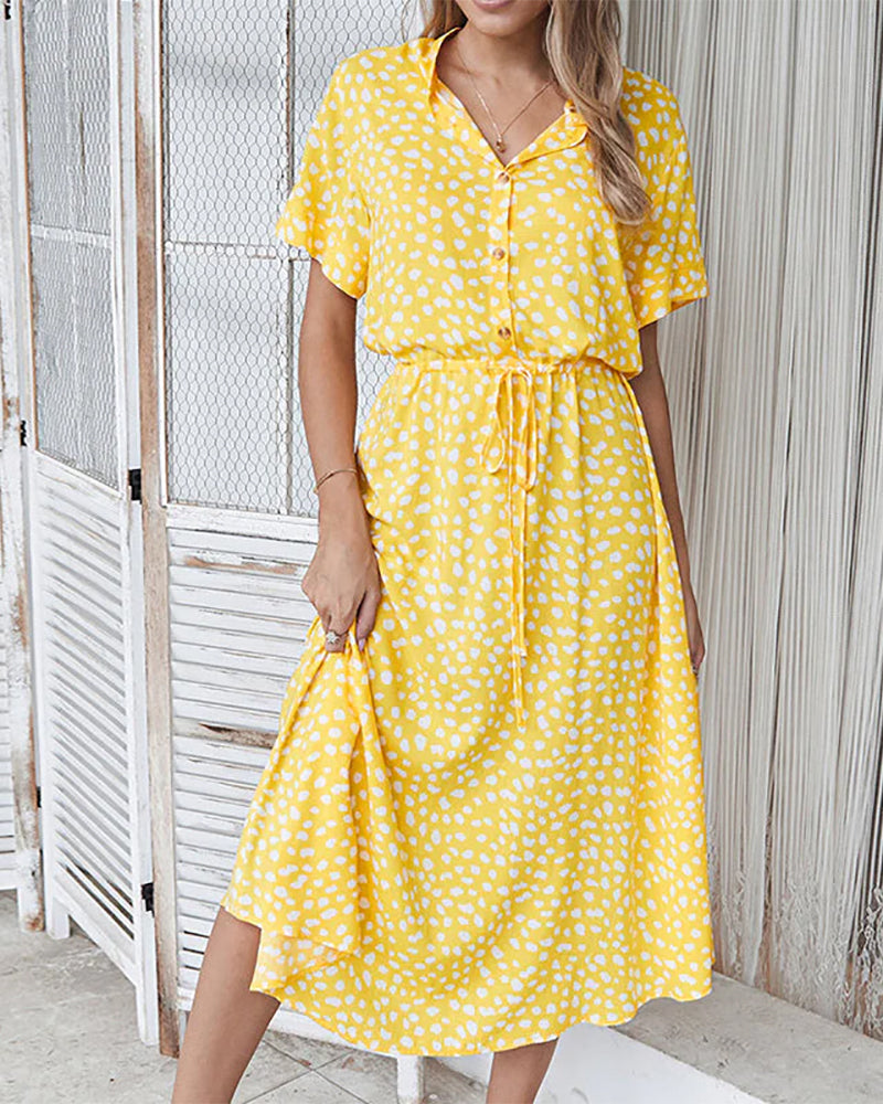 Cute V-Neck Polka Dot Sundress for Women