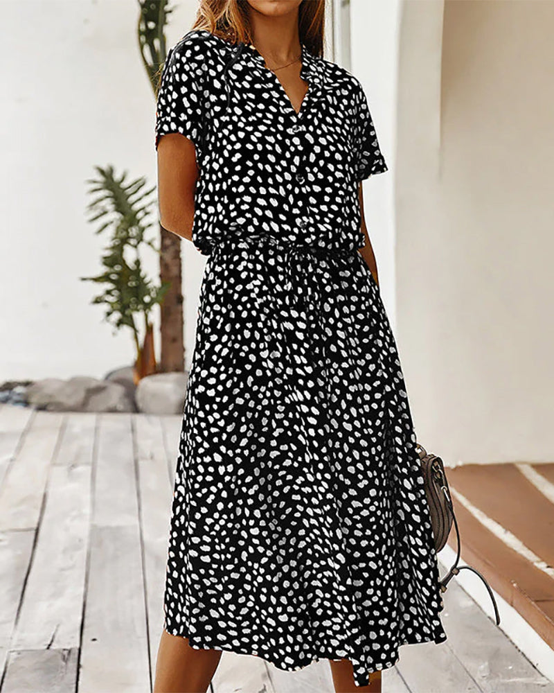 Cute V-Neck Polka Dot Sundress for Women