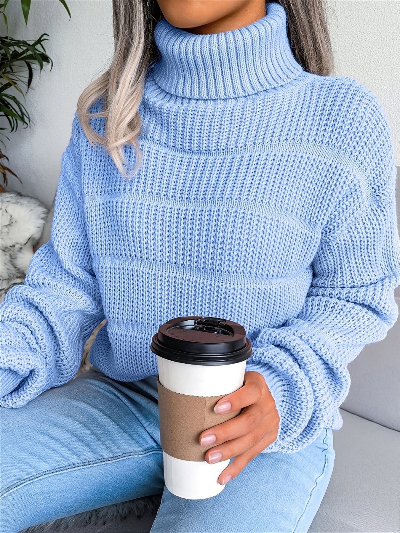 Soft Women's Warm Long Sleeve Turtleneck Sweater - VogeLuxe
