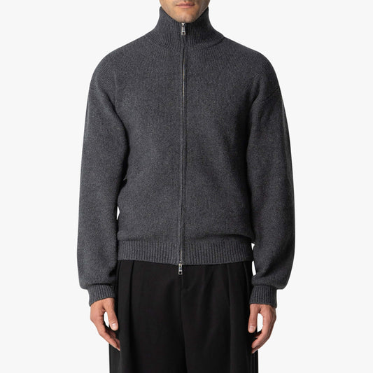 Warm High Neck Mens Knitted Zip Jacket - VogeLuxe