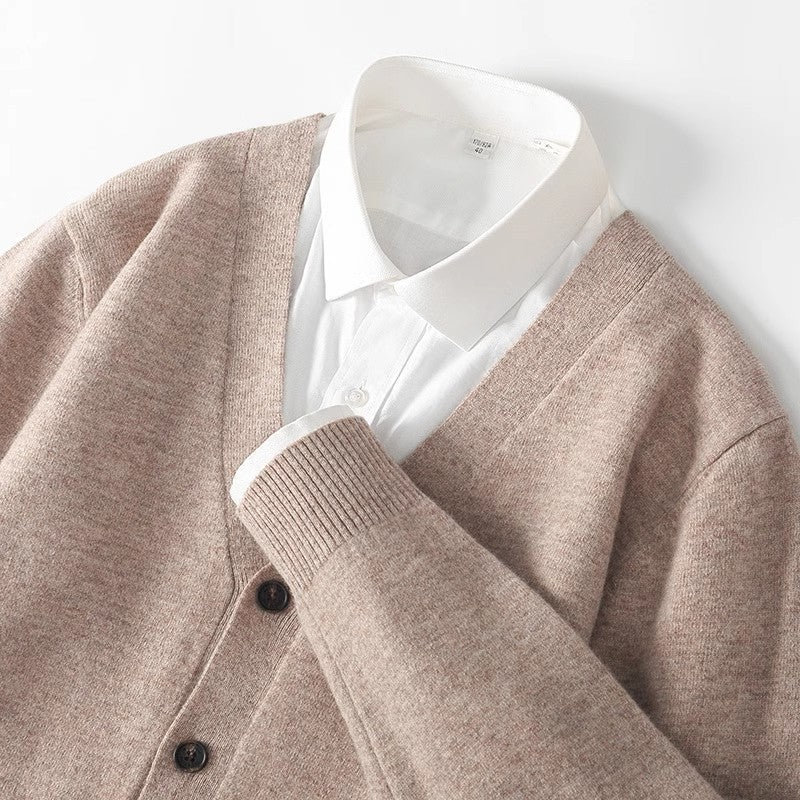Classic Men's Button Front Crew Sweater - VogeLuxe