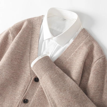 Classic Men's Button Front Crew Sweater - VogeLuxe