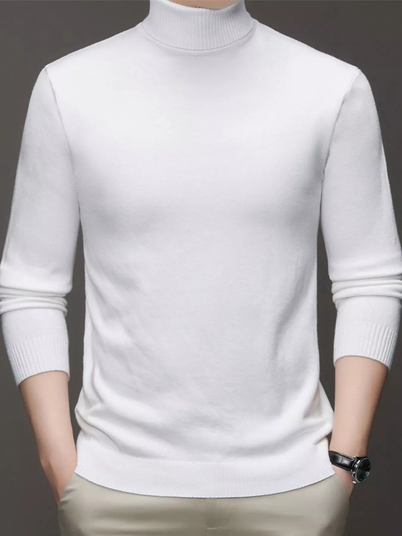 Men's Large Fit Crew Neck Knit Sweater