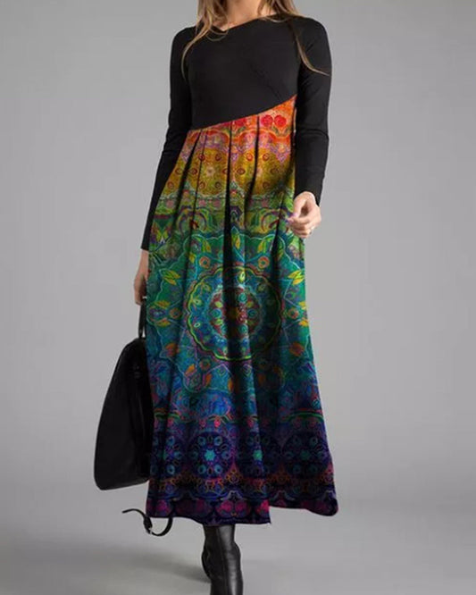 Women's Lightweight Summer Maxi Dress with Long Sleeves - VogeLuxe