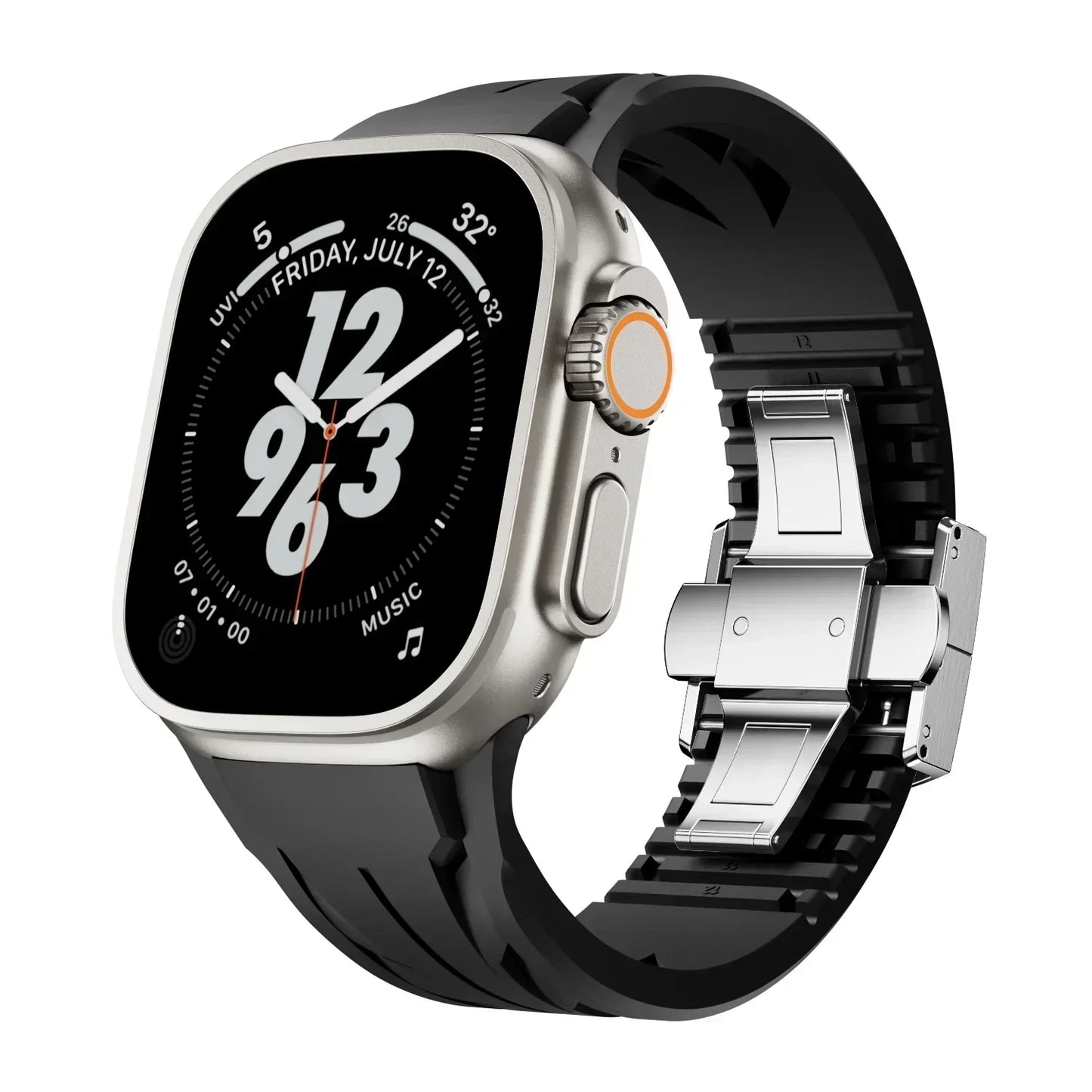 Soft Rubber Apple Watch Band With Metal Clasp