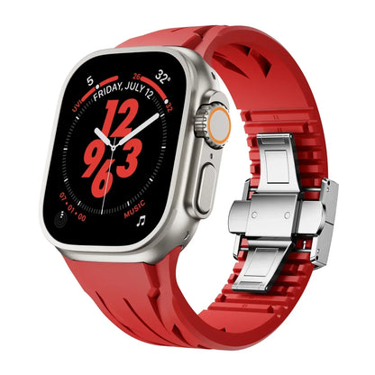 Soft Rubber Apple Watch Band With Metal Clasp