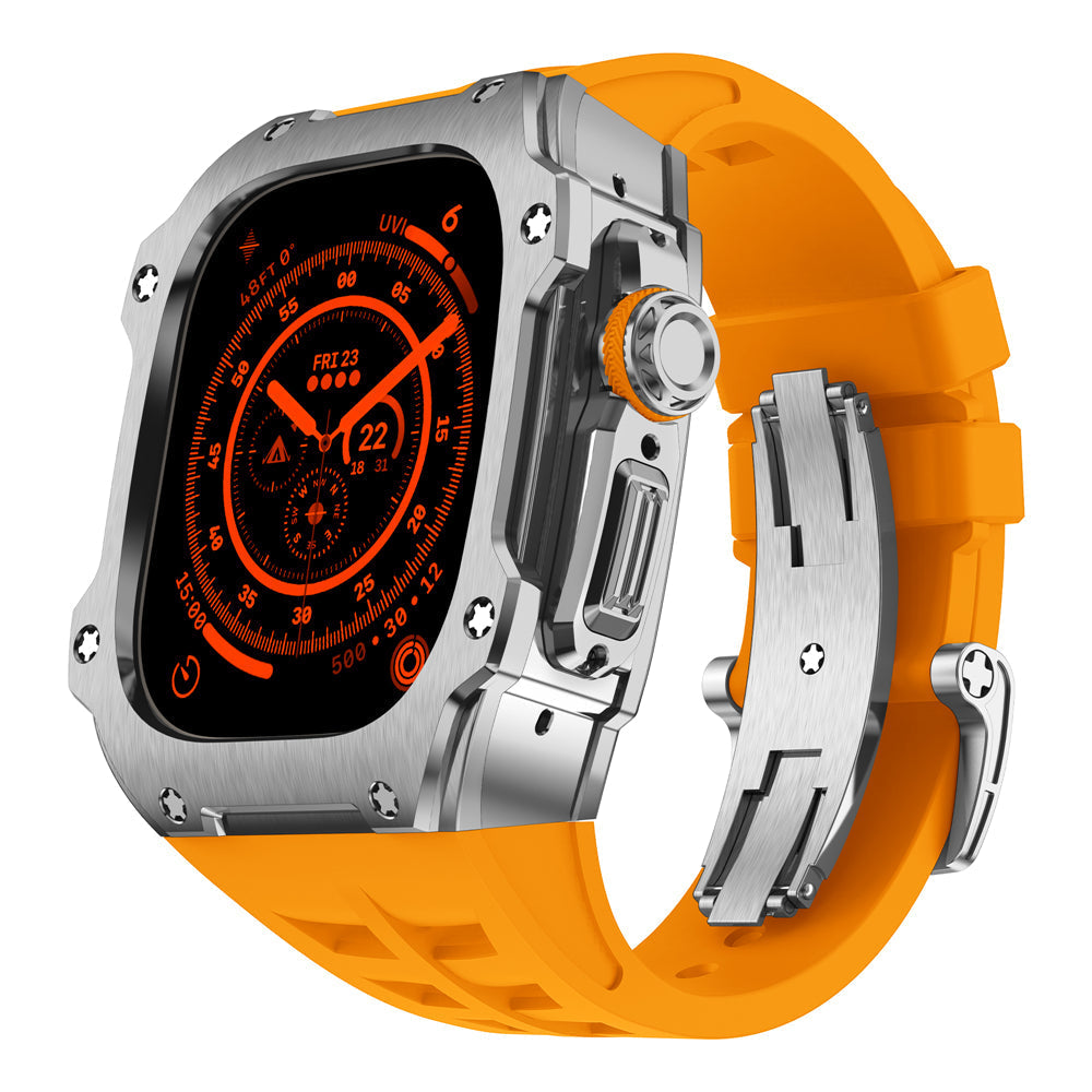 Silver Metal Case for Apple Watch Ultra - VogeLuxe