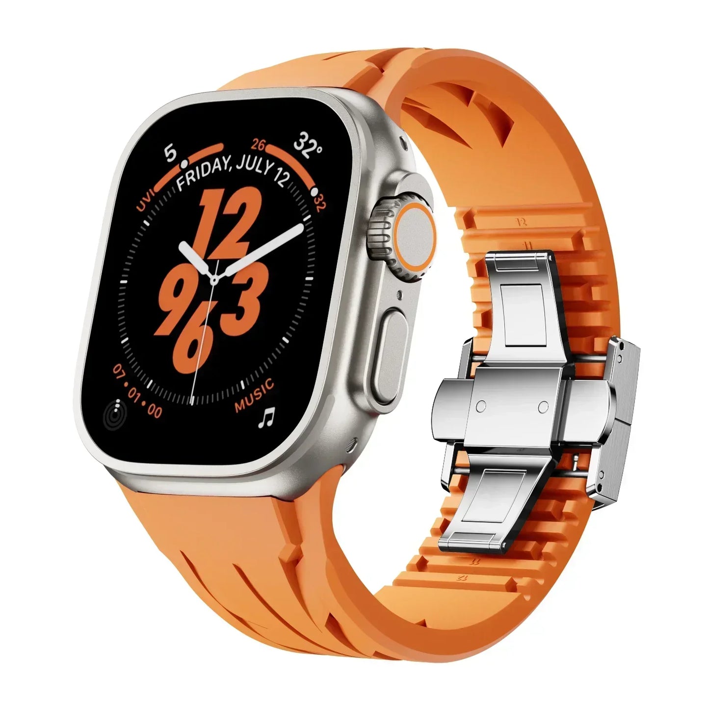 Soft Rubber Apple Watch Band With Metal Clasp