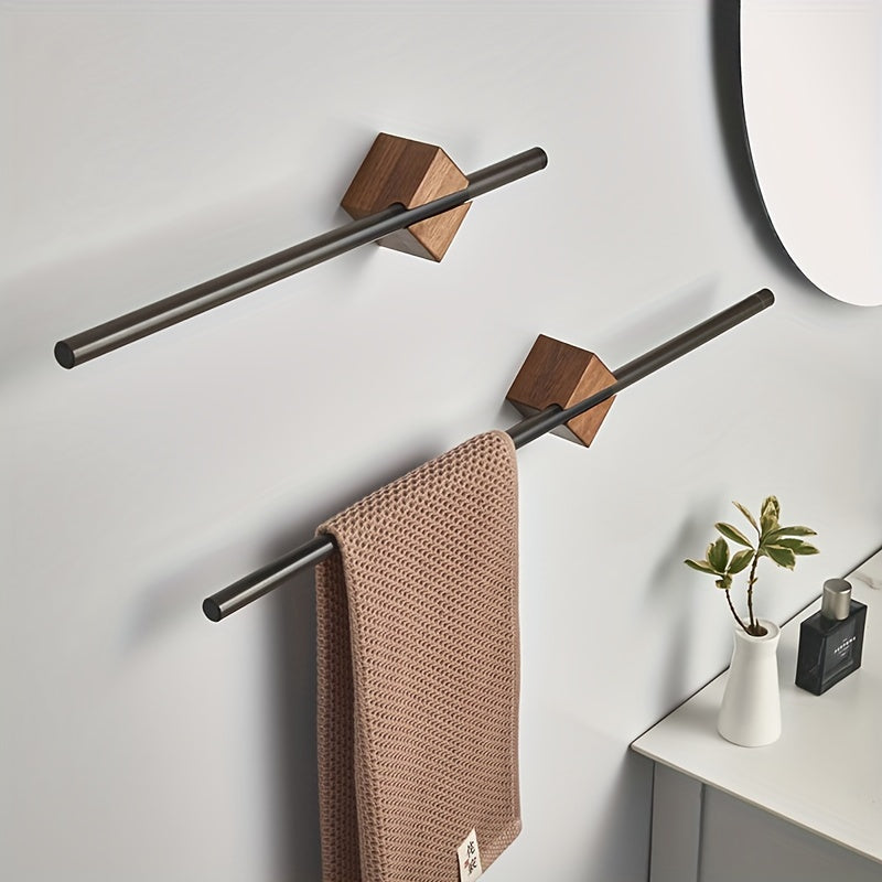 Sleek Wooden Bathroom Towel Rack - VogeLuxe