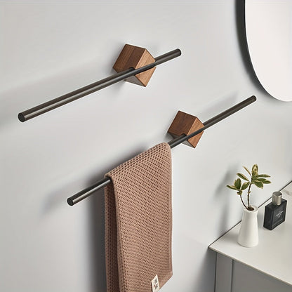 Sleek Wooden Bathroom Towel Rack - VogeLuxe