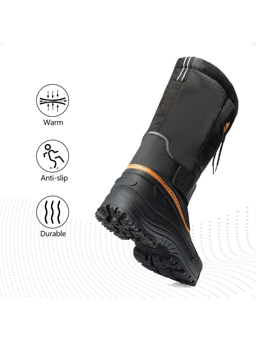 VogeLuxe | Men’s Tall Rugged Winter Snow Boots with Strap and Drawstring
