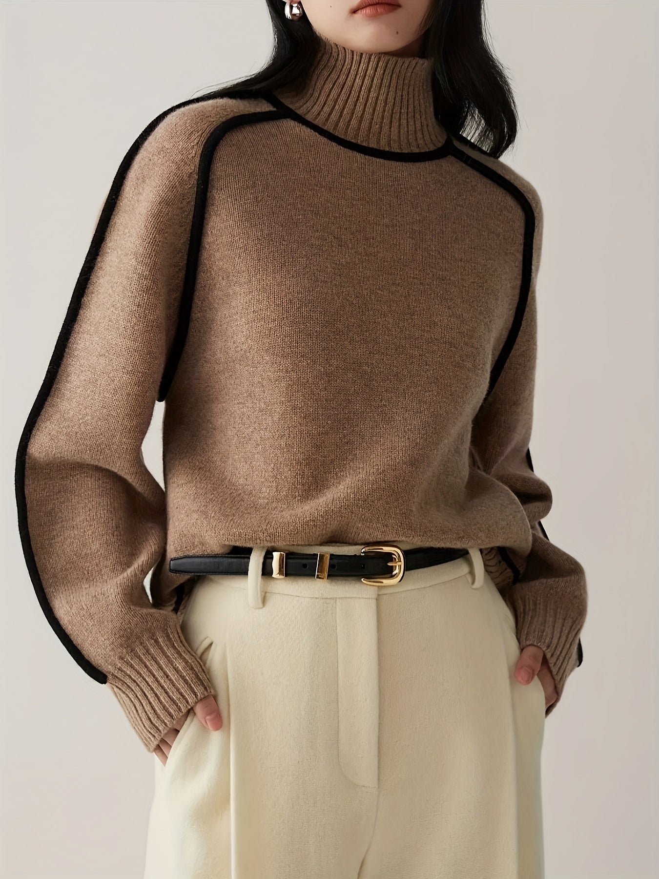 Cozy Warm Women's Long Sleeve Turtleneck Sweater - VogeLuxe