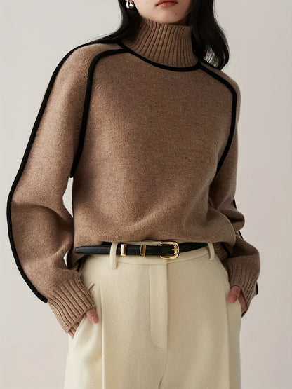 Cozy Warm Women's Long Sleeve Turtleneck Sweater - VogeLuxe