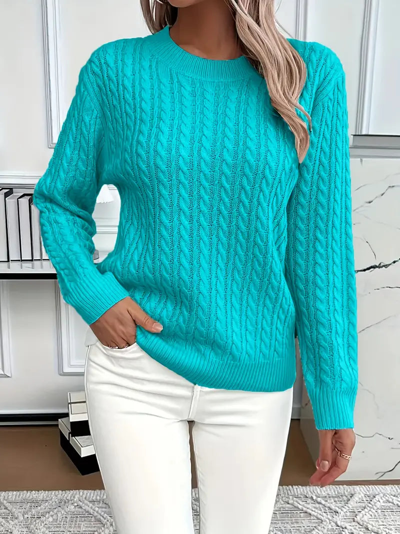 Classic Women's Cable Knit Long Sweater