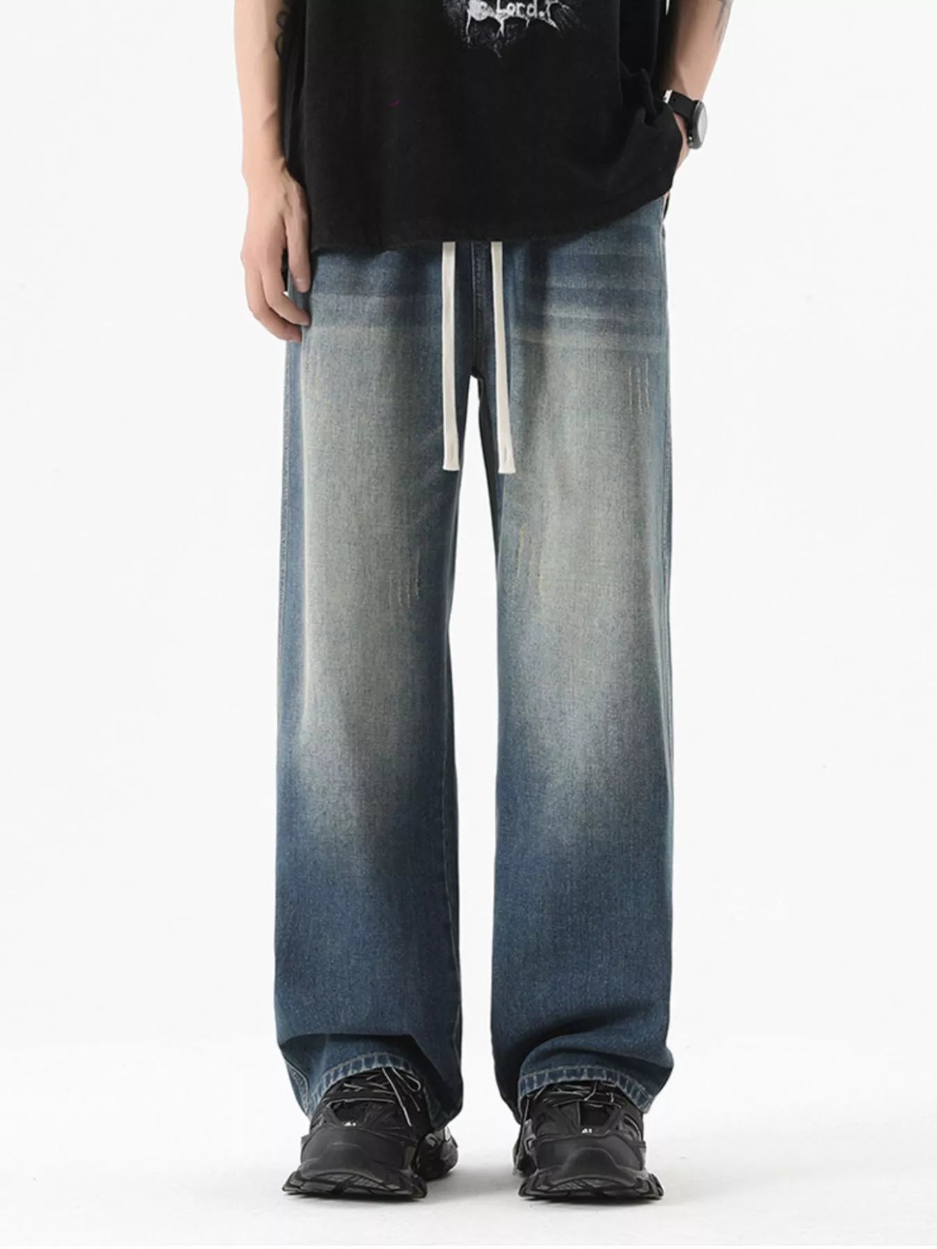 Relaxed Fit Loose Leg Jeans for Men Plus Size - BritishElegance