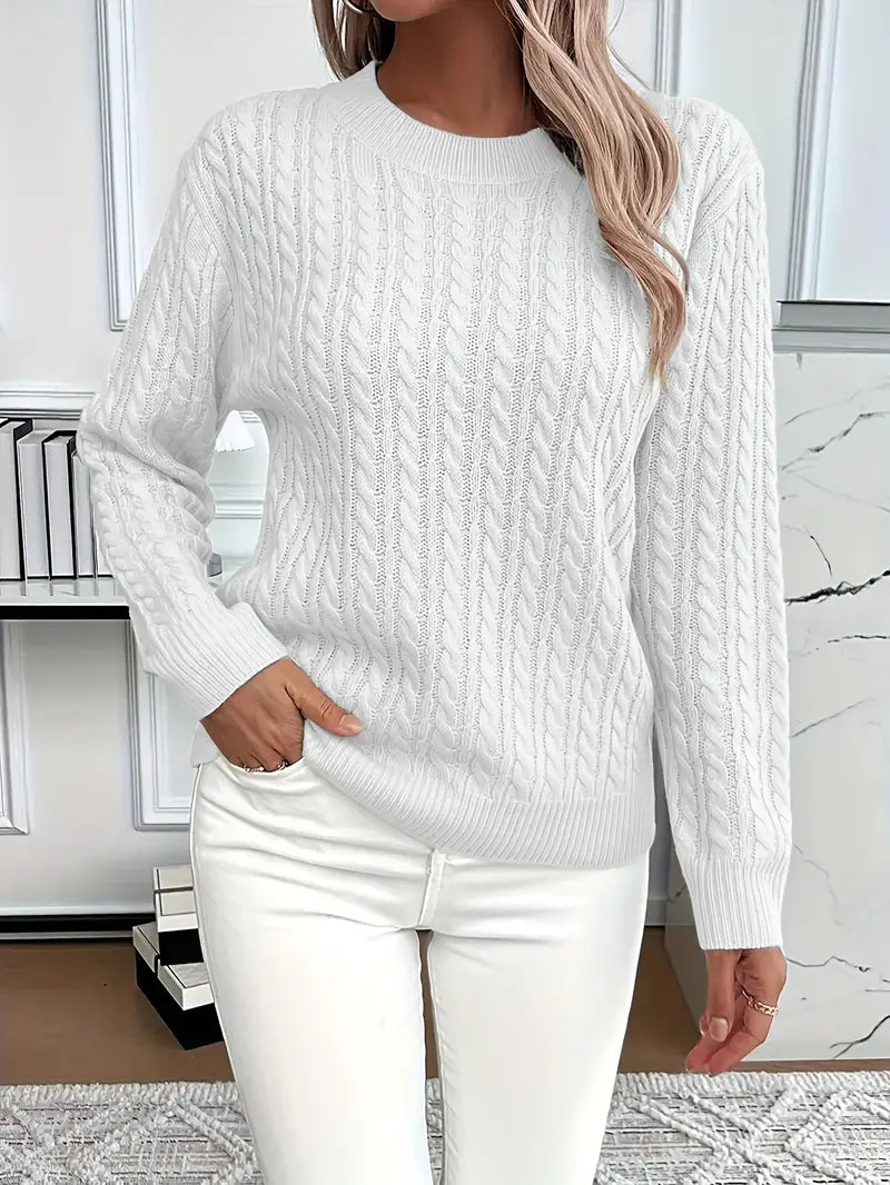 Classic Women's Cable Knit Long Sweater