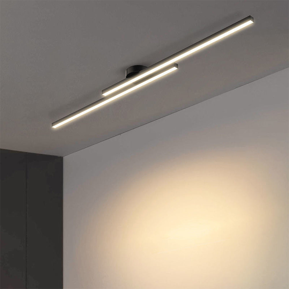 Sleek Silver LED Semi Flush Mount Ceiling Light