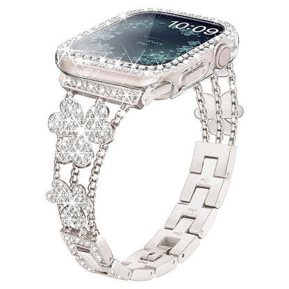 Elegant Flower Crystal Apple Watch Band Bracelet - VogeLuxe