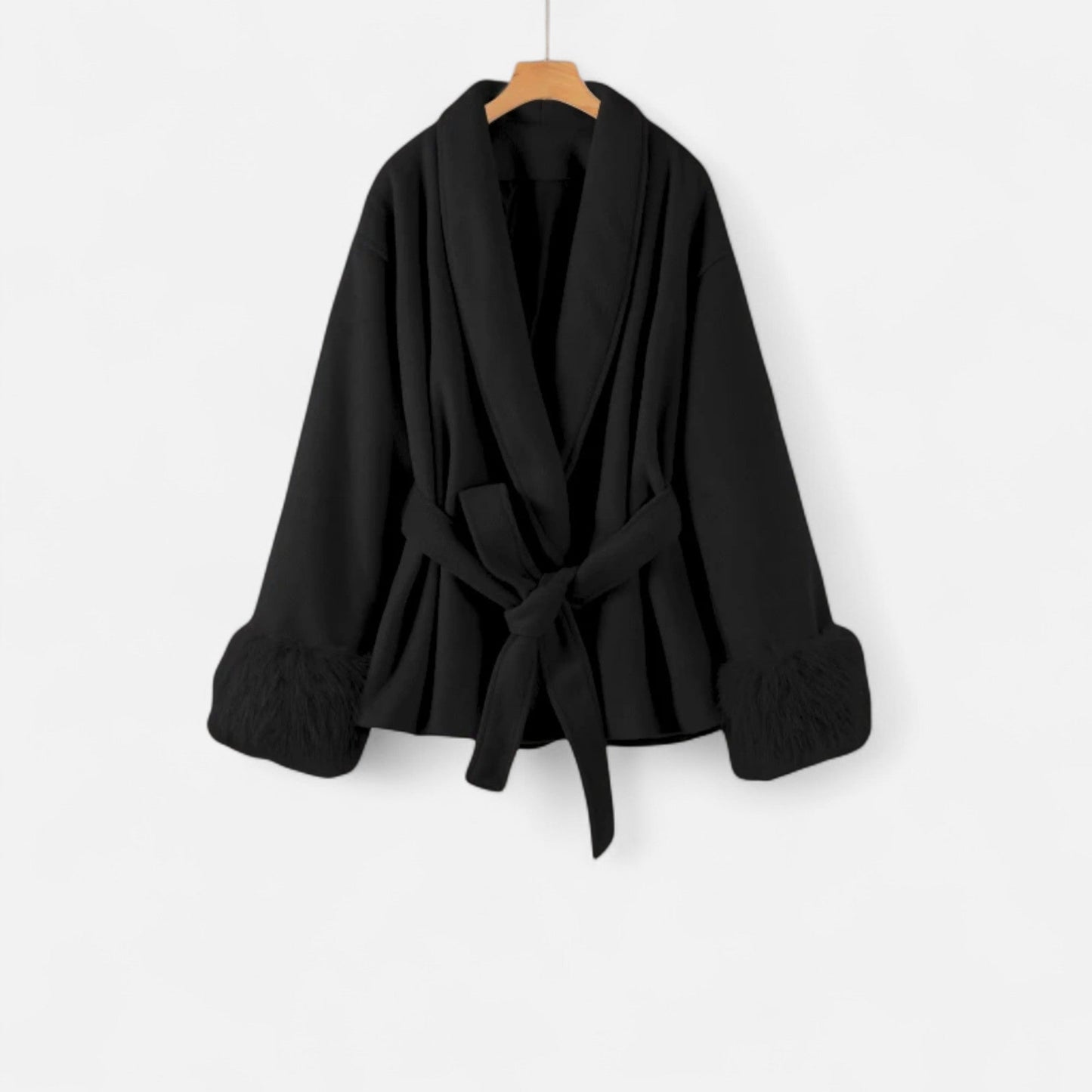 Luxury Faux Fur Women's Lace Up Coat - VogeLuxe