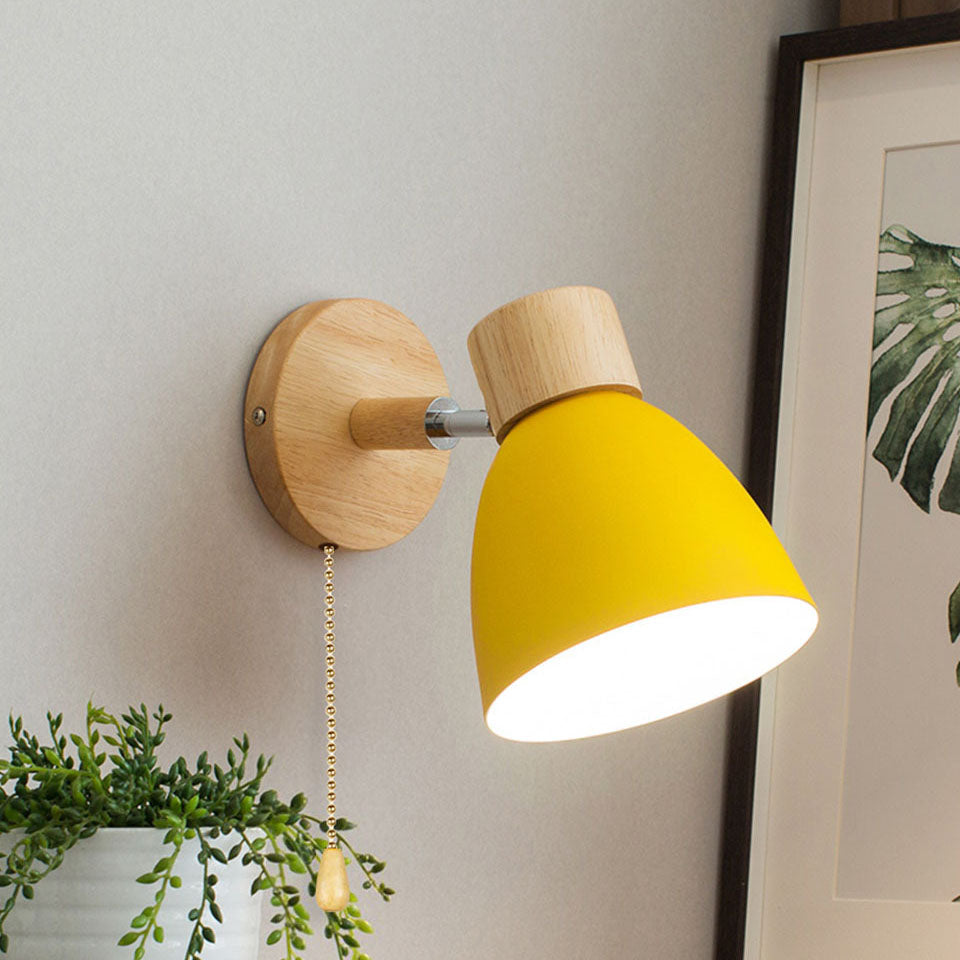 Rustic Wooden Iron Wall Lamp - VogeLuxe
