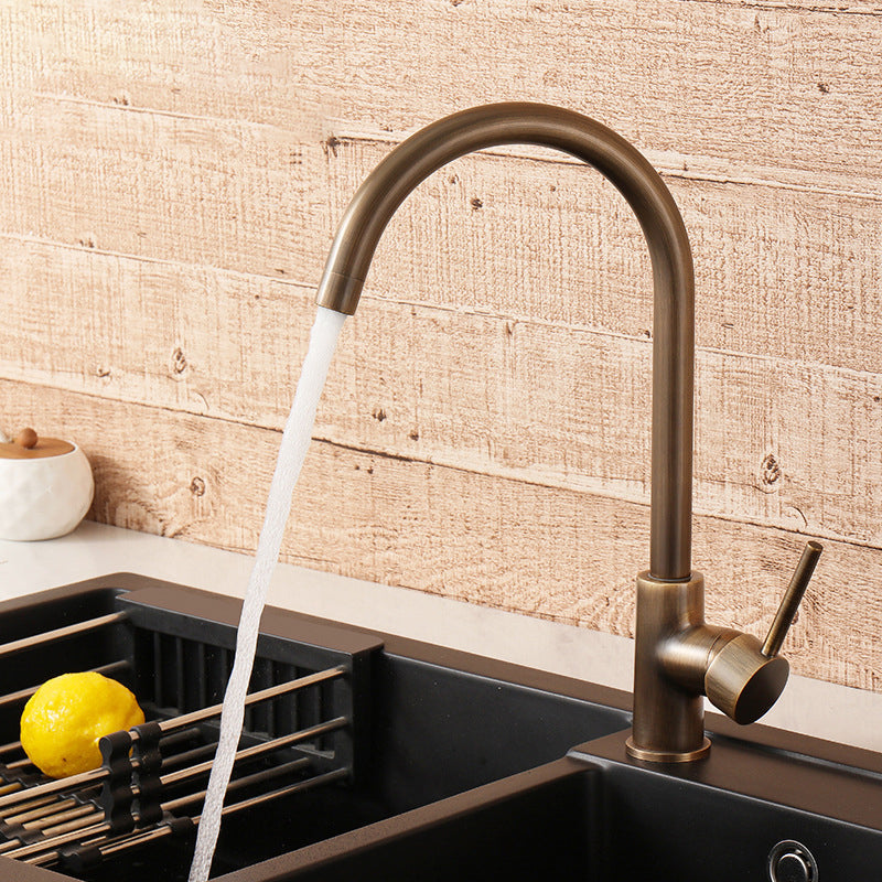 Classic Oil Rubbed Bronze Kitchen Faucet Single Handle - VogeLuxe