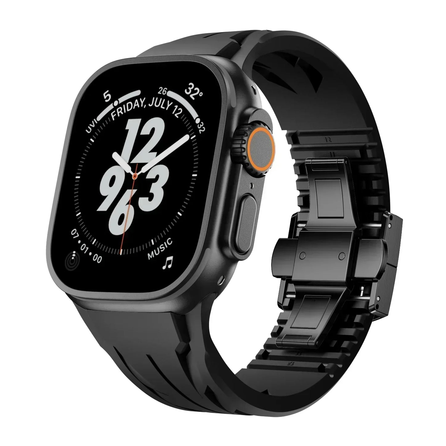 Soft Rubber Apple Watch Band With Metal Clasp