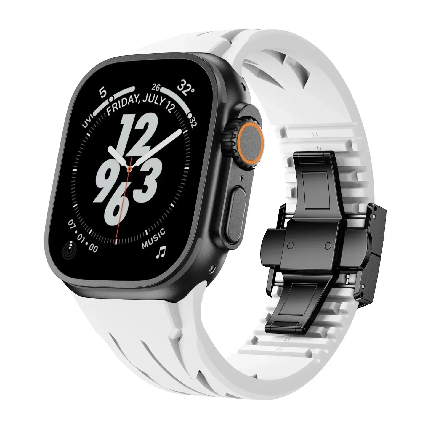 Soft Rubber Apple Watch Band With Metal Clamp