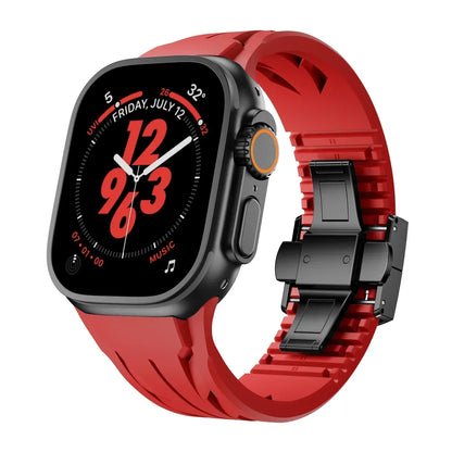 Soft Rubber Apple Watch Band With Metal Clasp