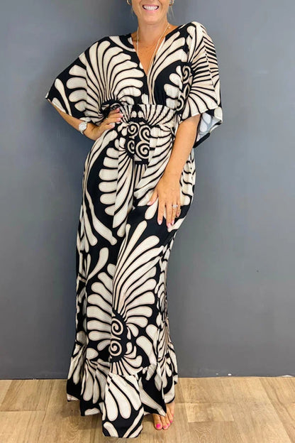 Summer Floral V-Neck Jumpsuit for Women