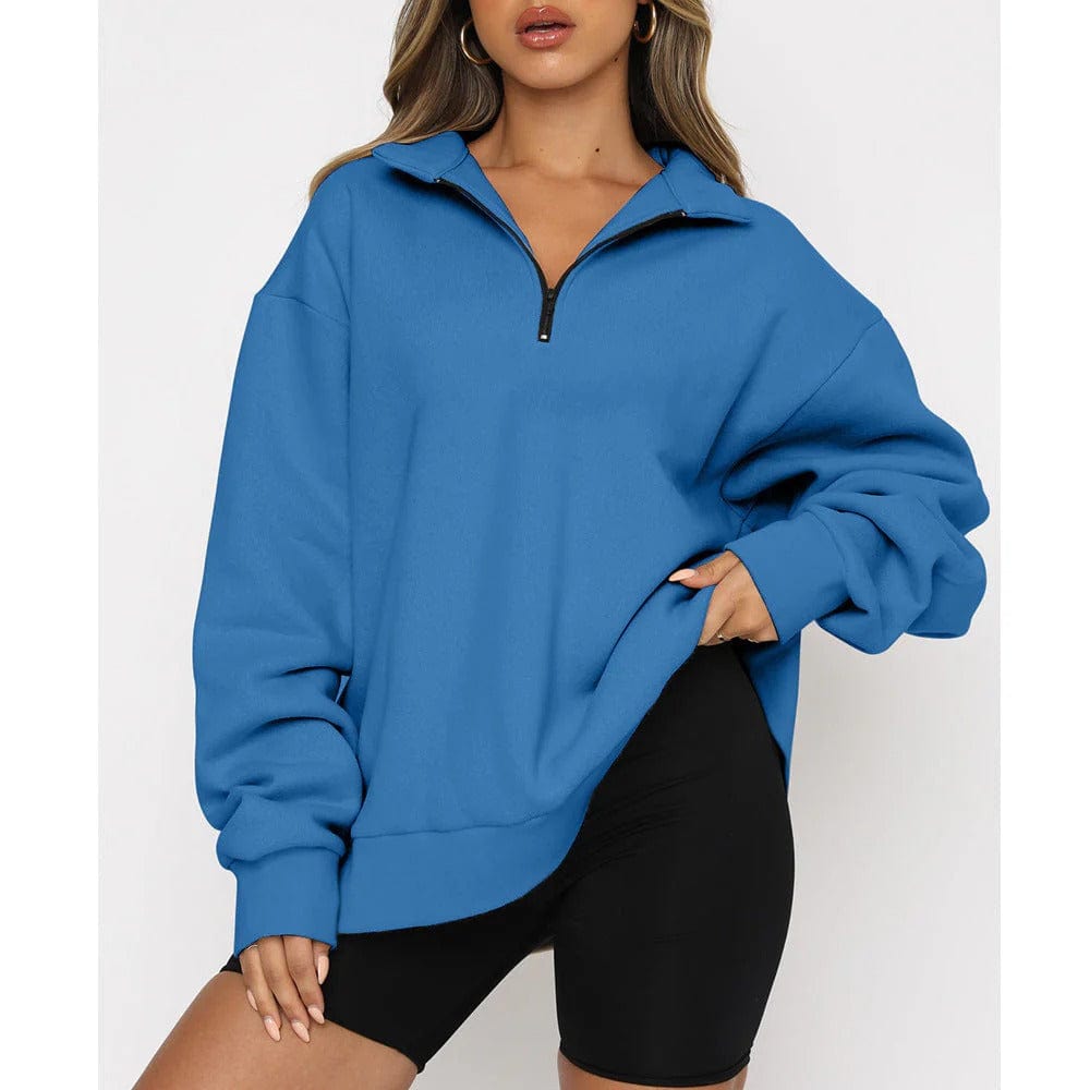 Warm Zipped Sweater for Women - Classic Winter Style - VogeLuxe